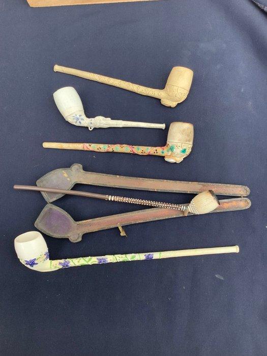 o.a.Gambier - Zonder minimumprijs - Pijp - Aardewerk - (5), Verzamelen, Rookartikelen, Aanstekers en Luciferdoosjes