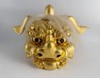 Shintoïsme · SHISHI leeuwenkop  Goudgeverfd houten