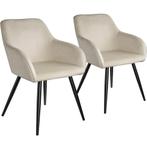 tectake Eetkamerstoel Marilyn fluweellook, zwarte stoelpoten, Huis en Inrichting, Verzenden, Nieuw