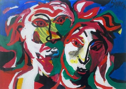 Fred Sieger (1902-1999) - Dubbel Portret, Antiek en Kunst, Kunst | Schilderijen | Modern