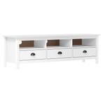 vidaXL Tv-meubel Hill 158x40x47 cm massief grenenhout wit, Huis en Inrichting, Verzenden, Nieuw