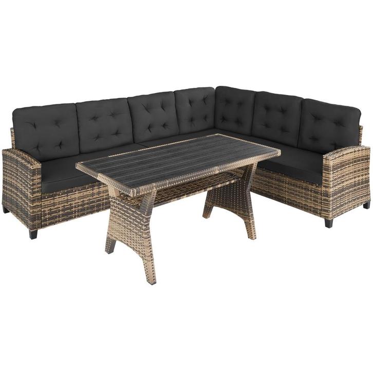 tectake Wicker loungeset Catania - natuur, Tuin en Terras, Tuinsets en Loungesets, Verzenden