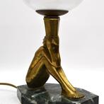 Tafellamp - Glas, Marmer, Messing