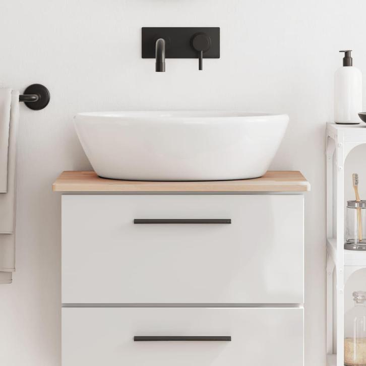 vidaXL Wastafelblad 60x40x1,5 cm massief beukenhout, Huis en Inrichting, Keuken | Keukenelementen, Nieuw, Verzenden
