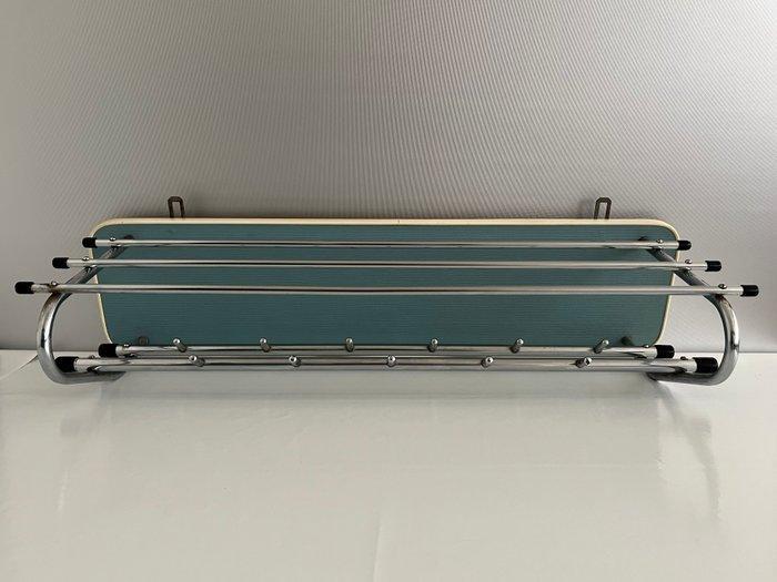 Kapstok - Chroom, Hout, Metaal, Formica - Vintage, Antiek en Kunst, Kunst | Designobjecten