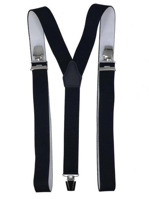 XXL Zwarte bretels met extra sterke brede clips (3 clips), Kleding | Heren, Riemen en Ceintuurs, Verzenden