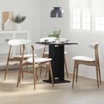 vidaXL Bistrotafel Zwart Eiken 60x60x75 cm Bewerkt Hout, Huis en Inrichting, Tafels | Eettafels, Verzenden, Nieuw
