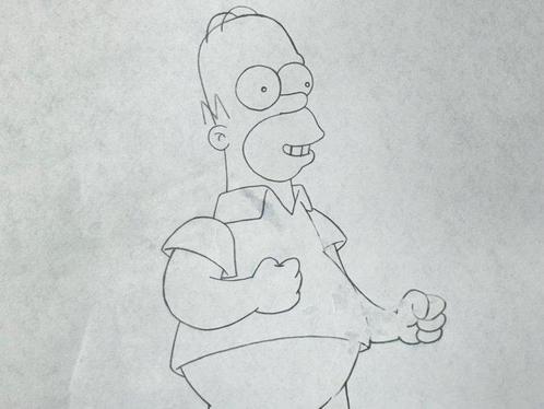 The Simpsons - 1 Dessin danimation original dHomer, Cd's en Dvd's, Dvd's | Tekenfilms en Animatie