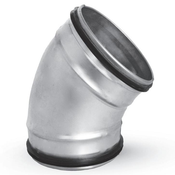 Bocht 45º met rubberdichting - geperst - Ø 250mm, Doe-het-zelf en Bouw, Ventilatie en Afzuiging, Nieuw, Verzenden