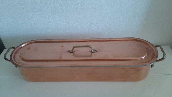 Pot - Koper, Tin - Verzinkte koperen visbak., Antiek en Kunst, Antiek | Keukengerei