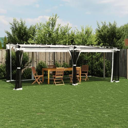 vidaXL Prieel met zijwanden van gaas 6x3 m staal, Tuin en Terras, Partytenten, Nieuw, Verzenden