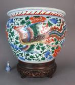 Shunzhi (1644-1662) - Jardinière - Twee feniksen in vlucht