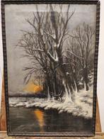 Escuela Impresionista (XIX-XX) - Atardecer de Invierno, Antiek en Kunst