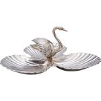 Dienblad - Voorgerecht - zwaan en coquilleschelpen - .925, Antiek en Kunst