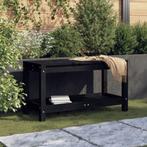 vidaXL Banc de jardin noir 82,5x35x45 cm bois massif de, Verzenden, Neuf