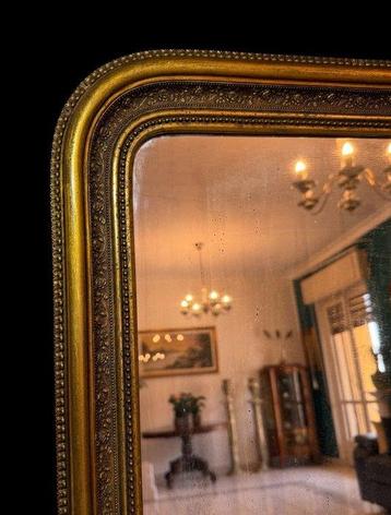 Grande - Miroir- Feuille dOr - Bois beschikbaar voor biedingen