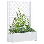 vidaXL Plantenbak met latwerk 100x43x142 cm PP wit, Tuin en Terras, Verzenden, Nieuw