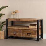 Tv-meubel Mangohout Britt 120 cm, Huis en Inrichting, Kasten |Televisiemeubels, 100 tot 150 cm, Verzenden, Nieuw, Minder dan 100 cm