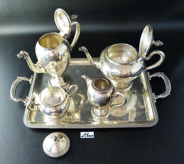 Koffie- en theeservies - Konvolut - fünfteilig - .800 zilver, Antiek en Kunst, Antiek | Zilver en Goud