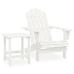 vidaXL Tuinstoel Adirondack met tafel massief vurenhout wit, Verzenden, Nieuw