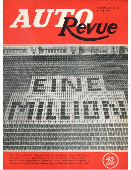 1955 AUTO REVUE MAGAZINE 16 NEDERLANDS, Boeken, Auto's | Folders en Tijdschriften