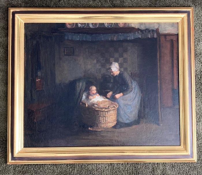 Lambert van de Tonge (1871-1937) - Moeder met kind in een, Antiek en Kunst, Kunst | Schilderijen | Klassiek