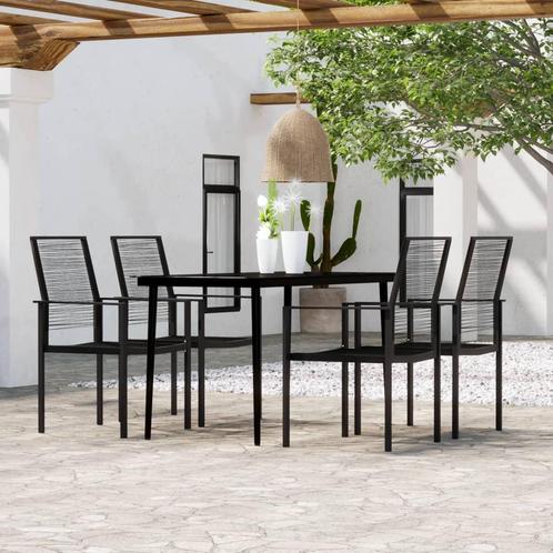 vidaXL 5-delige Tuinset zwart, Tuin en Terras, Tuinsets en Loungesets, Tuinset, Nieuw, Verzenden