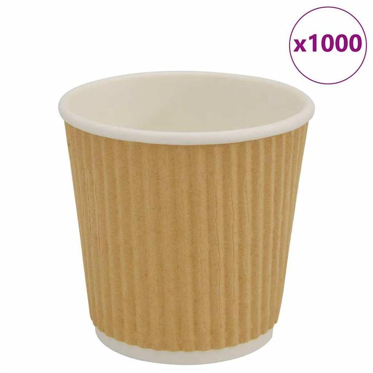 vidaXL Papieren koffiekopjes 1000 st 4oz 100 ml bruin, Zakelijke goederen, Horeca | Overige, Verzenden