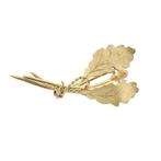 Gouden broche van eikenbladen, Handtassen en Accessoires, Broches, Ophalen of Verzenden, Gebruikt, Overige kleuren, Goud