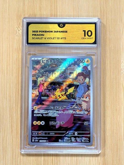 Pokémon - 1 Graded card - Pikachu 173 / 165 - AR Scarlet, Hobby en Vrije tijd, Verzamelkaartspellen | Pokémon