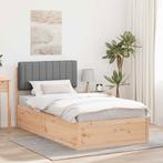 vidaXL Bedframe met Gevoerde Hoofdbord Lichtgrijs 100 x 200, Huis en Inrichting, Slaapkamer | Bedden, Verzenden, Nieuw