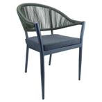 Stoel | PVC Rotan/Aluminium | Grijs/Groen | In-/Outdoor |, Verzenden, Nieuw in verpakking