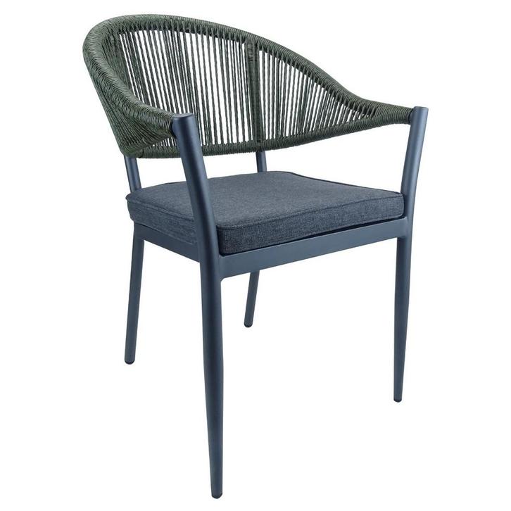 Stoel | PVC Rotan/Aluminium | Grijs/Groen | In-/Outdoor |, Zakelijke goederen, Horeca | Keukenapparatuur, Nieuw in verpakking