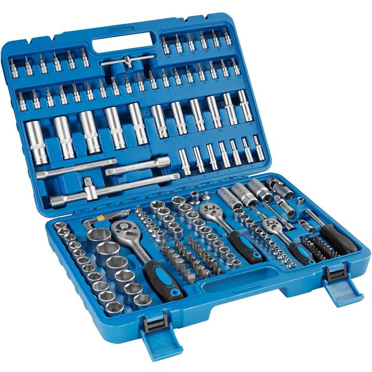 tectake Dopsleutelset 171-delig - blauw, Doe-het-zelf en Bouw, Gereedschap | Handgereedschap, Verzenden