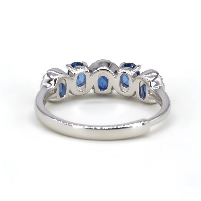 Zonder Minimumprijs - Ring Verguld Saffier - Topaas - 18kt, Handtassen en Accessoires, Ringen