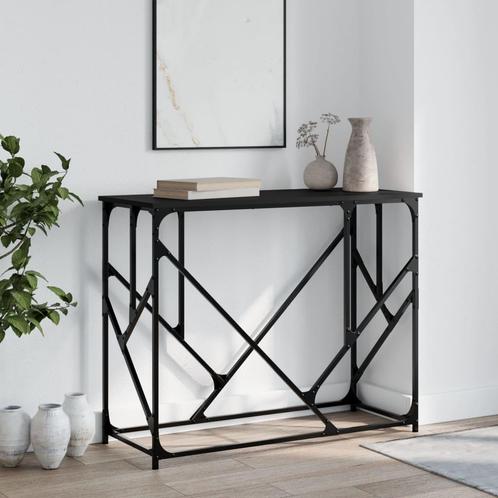 vidaXL Wandtafel 100x40x80 cm bewerkt hout zwart, Huis en Inrichting, Tafels | Bijzettafels, Nieuw, Verzenden