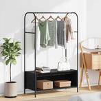 vidaXL Kledingrek met opslag Zwart 100 x 44 x 160 cm Bewerkt, Huis en Inrichting, Verzenden, Nieuw