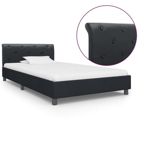 vidaXL Bedframe kunstleer zwart 90x200 cm, Huis en Inrichting, Slaapkamer | Bedden, Nieuw, Verzenden