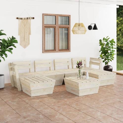 vidaXL Salon de jardin palette 7 pcs Bois dépicéa, Jardin & Terrasse, Ensembles de jardin, Salons de jardin, Neuf, Envoi