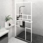 vidaXL Paroi de douche et étagère Blanc 100x195 cm Verre, Verzenden