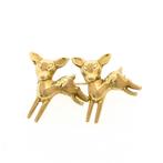 Gouden broche met herten (vintage broche, hertjes), Handtassen en Accessoires, Broches, Ophalen of Verzenden, Gebruikt, Overige kleuren