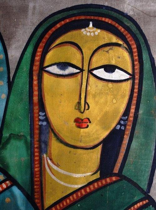 Jamini Roy (1887-1972) - Three Women, Antiek en Kunst, Kunst | Niet-Westerse kunst