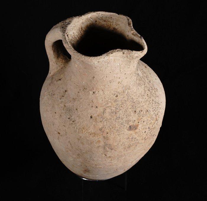 Iron Age I Aardewerk wijnkan met klauwvormige mond, 26,7 x, Verzamelen, Mineralen en Fossielen