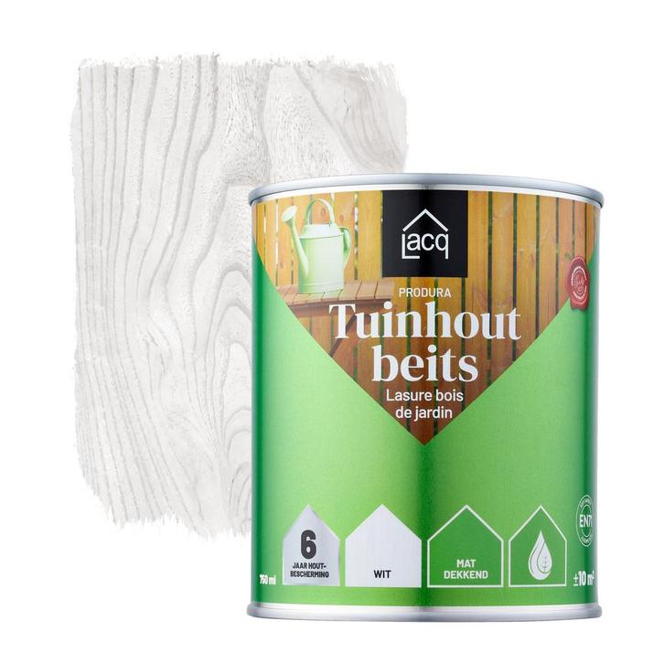Lacq Tuinhoutbeits Wit 0.75L, Doe-het-zelf en Bouw, Verf, Beits en Lak, Wit, Nieuw, Verzenden