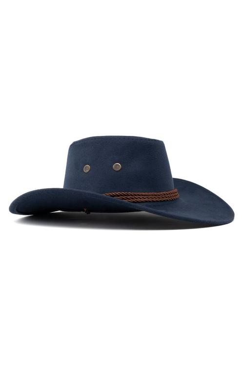 Cowboyhoed Donkerblauw Suede Blauwe Suedelook Cowboy Western, Kleding | Heren, Carnavalskleding en Feestkleding, Nieuw, Ophalen of Verzenden