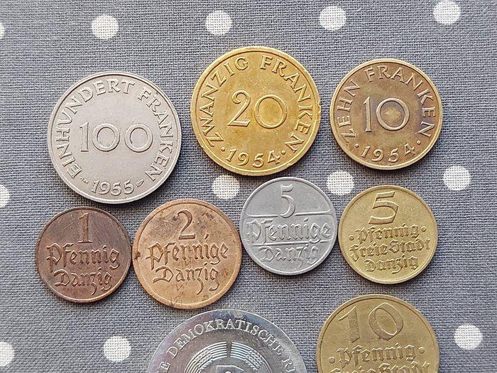 Duitsland. Lot of 9 coins, various metals and denominations,, Postzegels en Munten, Munten | Europa | Niet-Euromunten