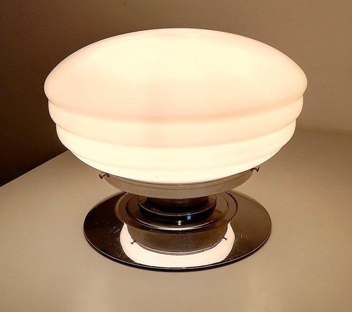 Lampe - Art déco 1930 - Verre dopale stratifié - Acier, Antiek en Kunst, Antiek | Verlichting