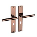 Ferro geveerd op schild sleutelgat 55mm PVD glanzend bron..., Ophalen of Verzenden, Klink of Kruk