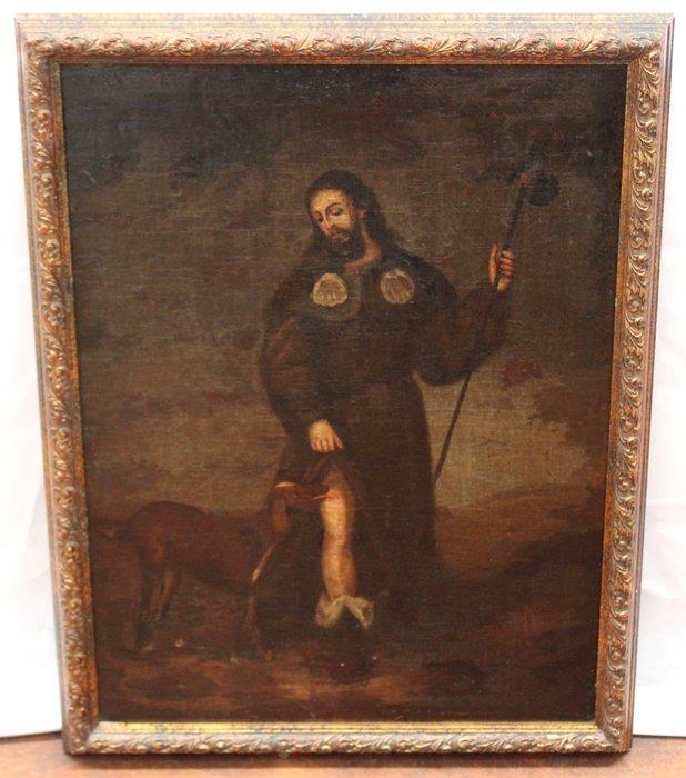 École espagnole (XVIII) - San Roque, Antiek en Kunst, Kunst | Schilderijen | Klassiek