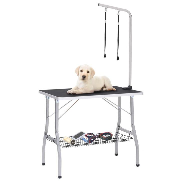 vidaXL Hondentrimtafel verstelbaar met 2 lussen en, Dieren en Toebehoren, Overige Dieren-accessoires, Nieuw, Verzenden
